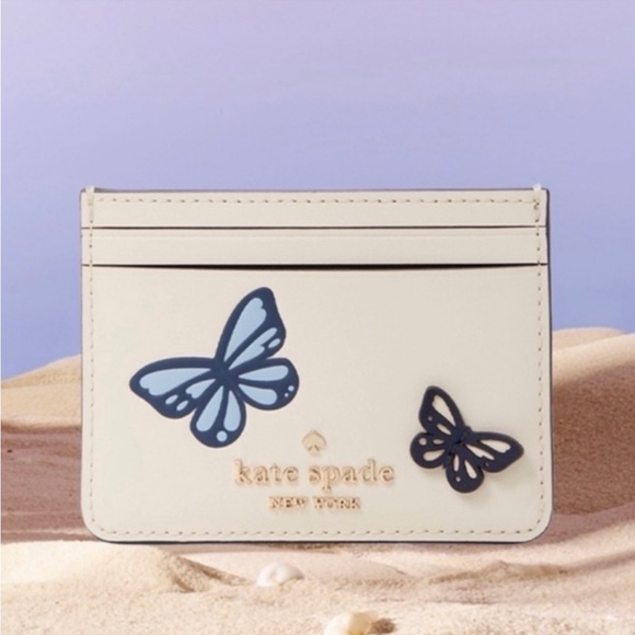 Kate Spade Small Wallet Slim Butterfly Card Holder - Picture 1 of 5